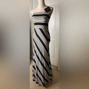 NWT Cynthia Rowley Black & White Strapless Maxi Dress S